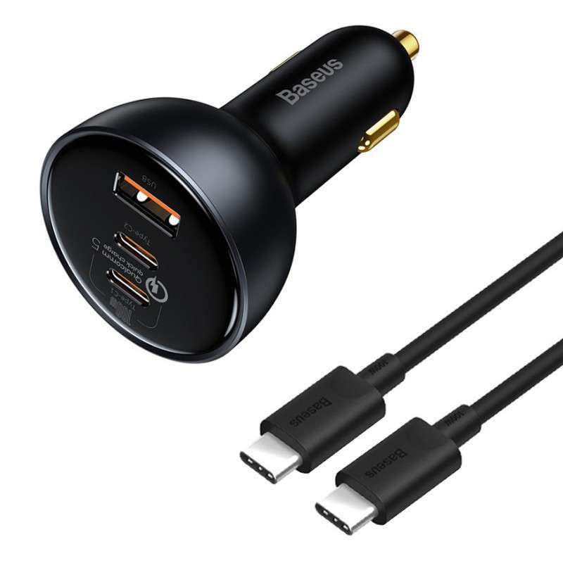 Jual Baseus Car Charger Multi Port USB C+C+U 160W Set with C To C Cable