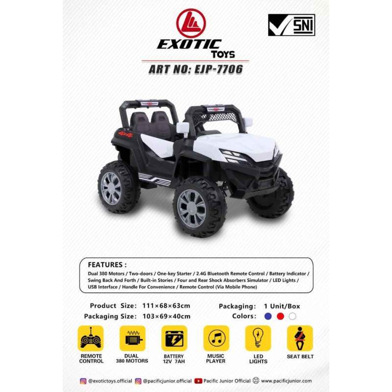 Jual Mobil Aki Off Road dengan Remote Control exotic 7706 Off Road di