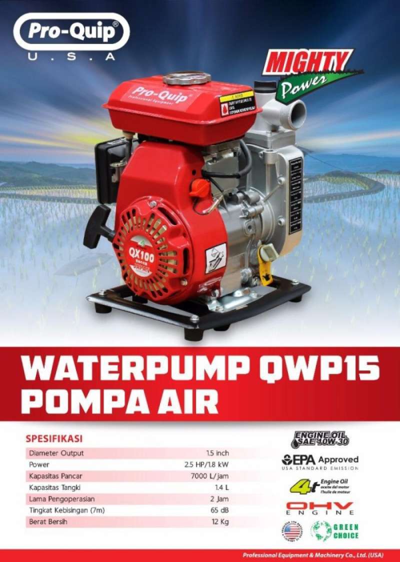 Jual Water Pump Mesin Bensin Pompa Air PRO QUIP Tipe QWP15 ( 1.5 Inchi