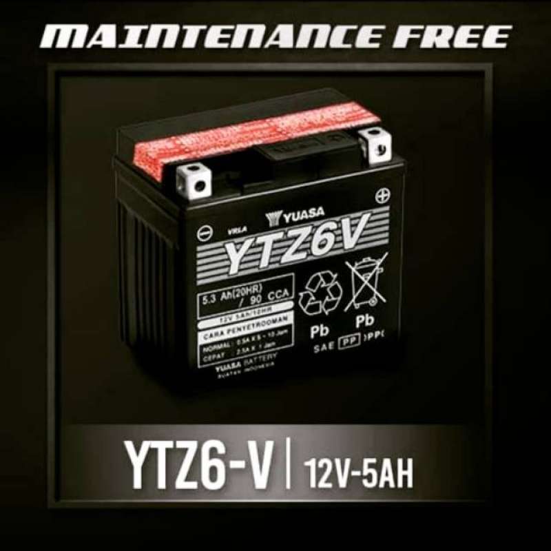 Promo Accu/Aki Motor Kering Yuasa YTZ6V untuk Vario 125, PCX, Satria