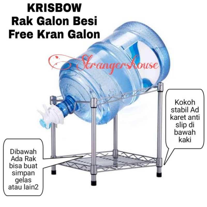 Promo Rak Galon 2 Tingkat Kran Air Galon Rak Besi 2Tingkat Galon Meja ...