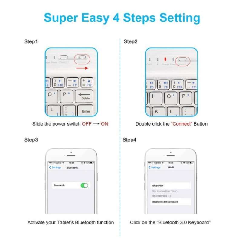 Jual Wireless Keyboard Bluetooth 3.0 Slim Thin Design For Ios Android ...