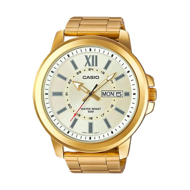 Jual CASIO Men Gold Dial Jam Tangan Pria [MTP-X100G-9AVDF] di Seller ...