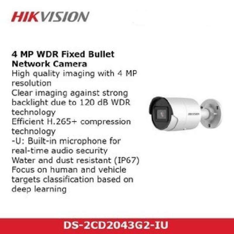 Promo Ipcam Outdoor 4MP Accusense Hikvision DS-2CD2043G2-IU Built-in ...