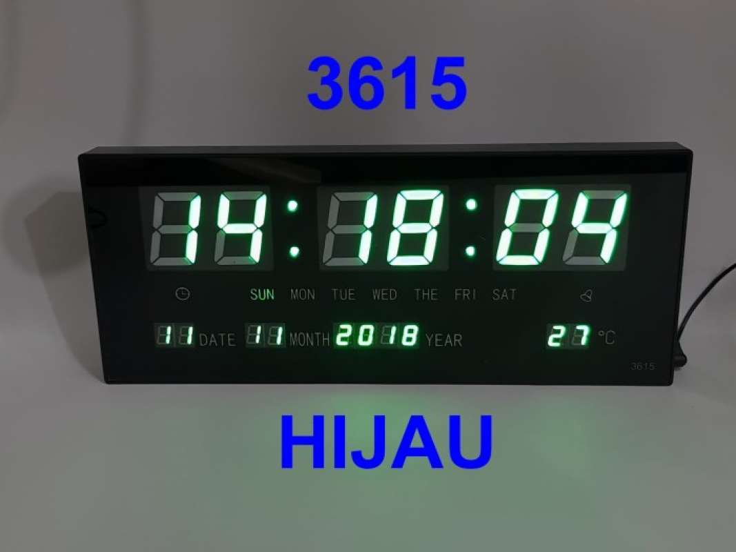 Jual Jam Digital Led 3615 Hijau Type 3615 / Clock Digital di Seller ...