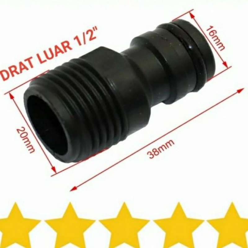 Jual Tap Male Connector 1/2 To 16Mm Hose Adapter Release Quick