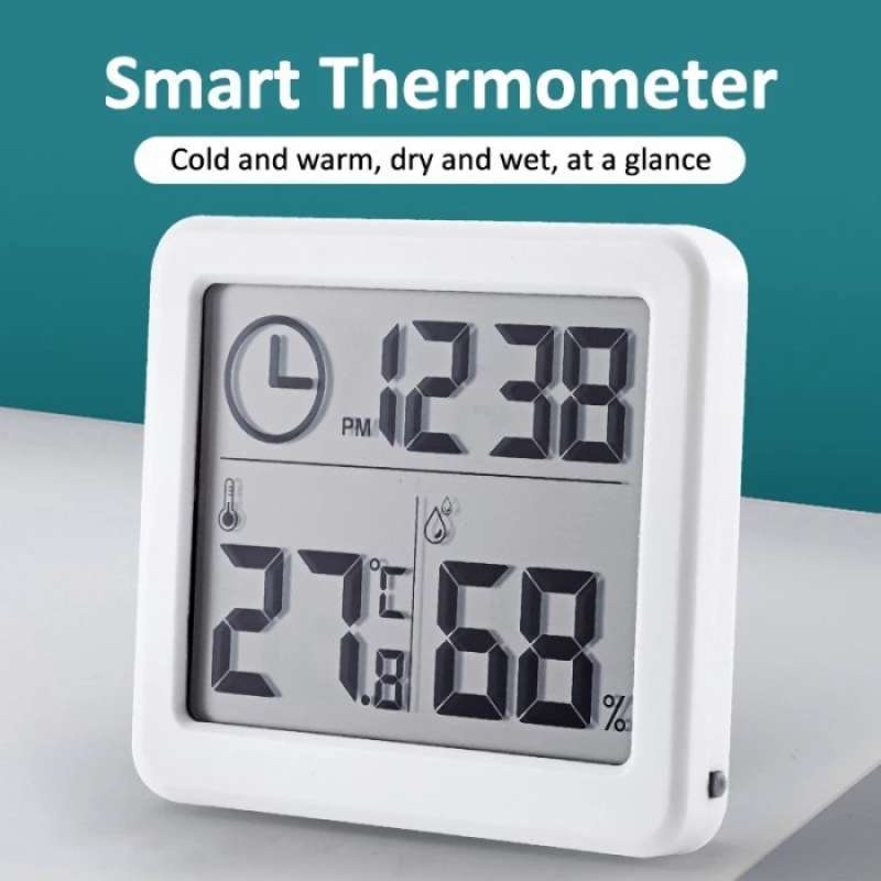 Promo Termometer Pengukur Suhu Ruangan Dinding Jam Alarm Digital