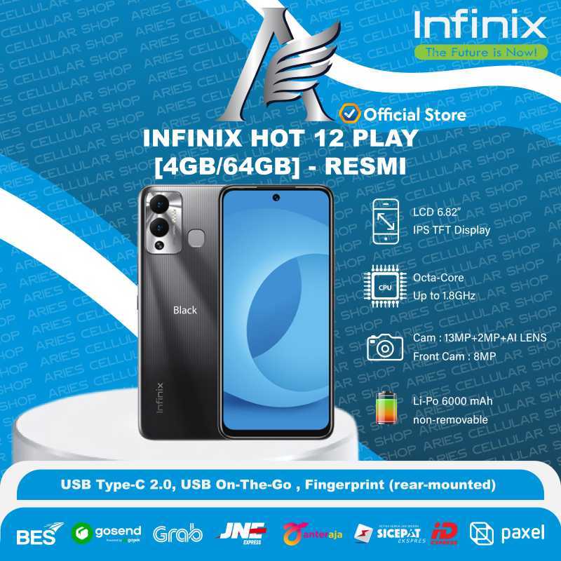 Jual Infinix Hot 12 Play 4/64 GB Smartphone Garansi Resmi - Black di ...