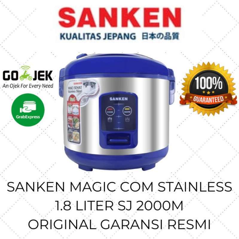 Promo Sanken Rice Cooker Stainless Steel 3in1 SJ2000M / Magic Com Stenlis / Mejikom Sanken