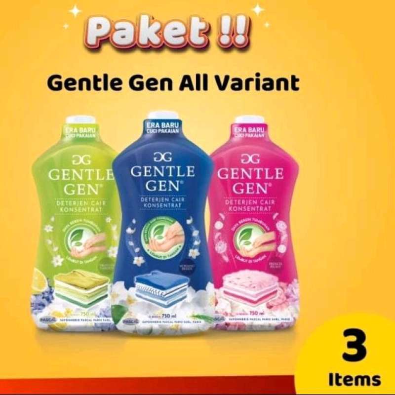 Promo Gentle Gen Deterjen Cair Konsentrat All Varian 750 ml Paket 3 ...