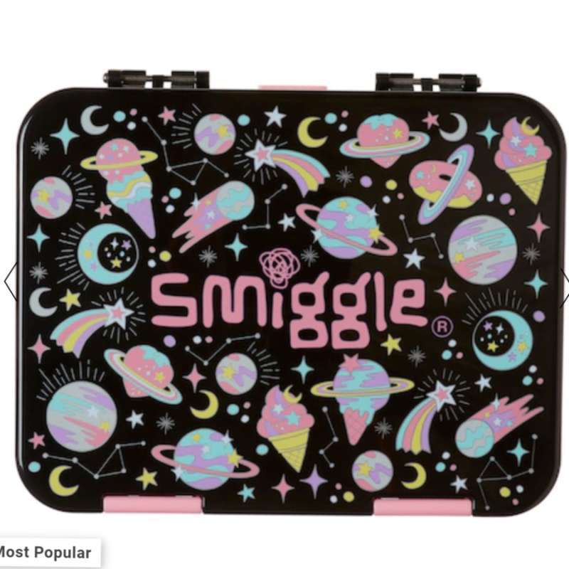 Jual Smiggle Lunchbox Beyond Happy Large Bento Lunchbox (Black) di