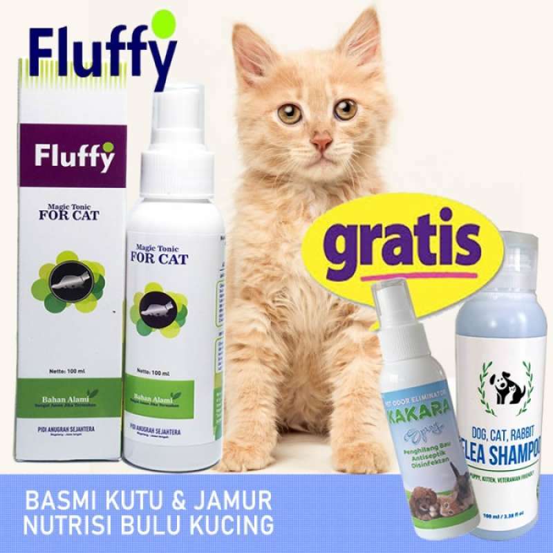 Jual Fluffy Cat Spray Anti Kutu Kucing Basmi Jamur Scabies Penumbuh