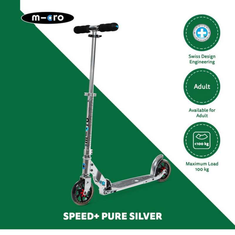 Promo Micro Scooter Speed Plus Pure Silver Skuter Otopet Anak Dan Dewasa Diskon 12 di Seller