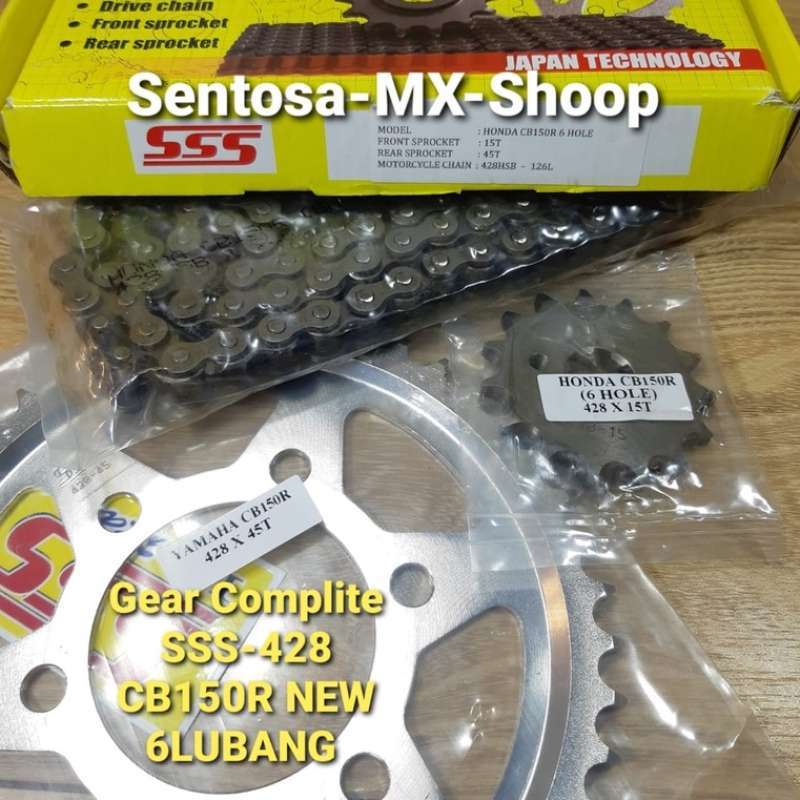 Jual GEAR / GIR SET SSS CB150R NEW / CBR150R NEW 6 LOBANG 15T & 45T