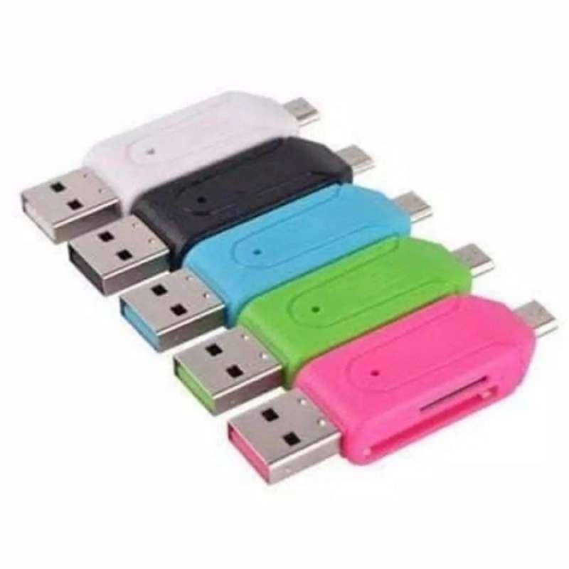 Jual USB OTG + CARD READER MINI 2IN1 2 SLOT MICRO SD MINISD MICROSD
