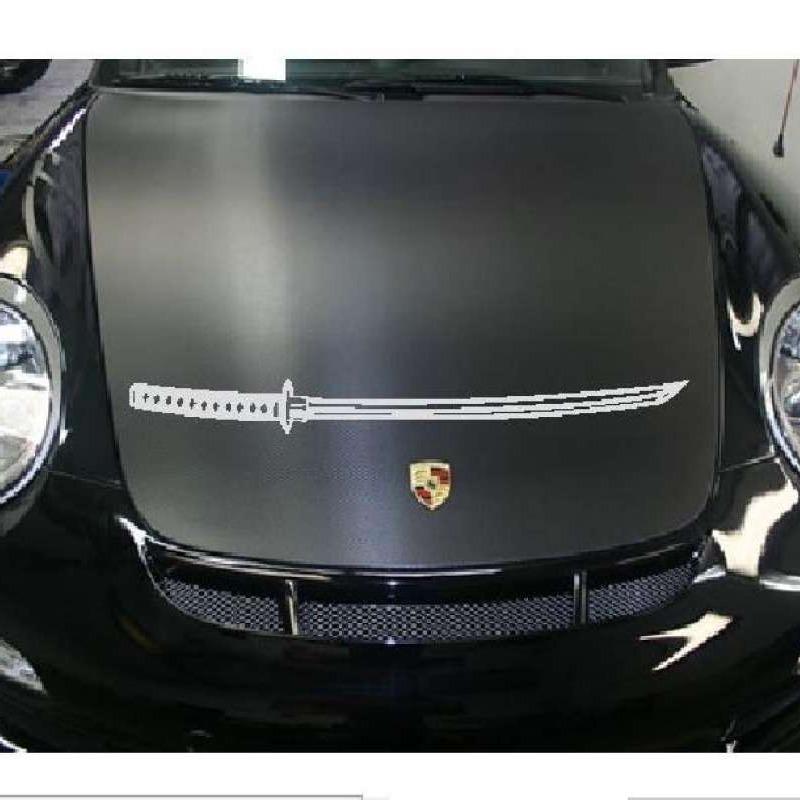 Jual Stiker Kap Mobil Pedang Samurai Blade Cutting Sticker Car Engine