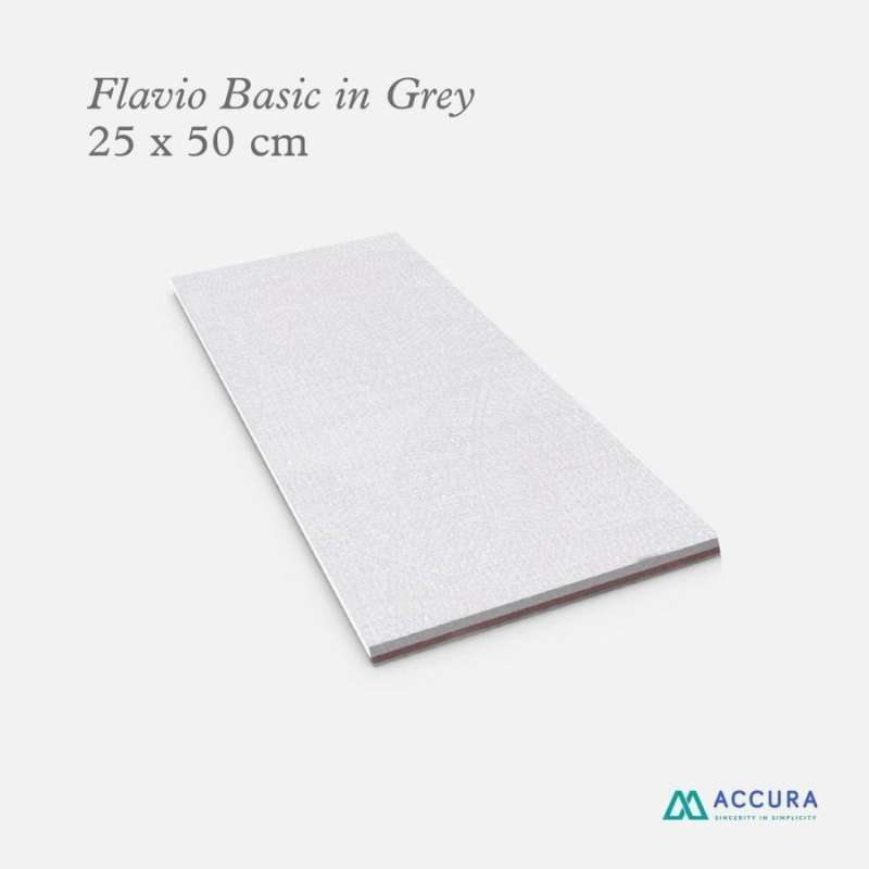 Jual KERAMIK DINDING 25X40 FLAVIO BASIC GREY GLOSSY MULIA TILE di
