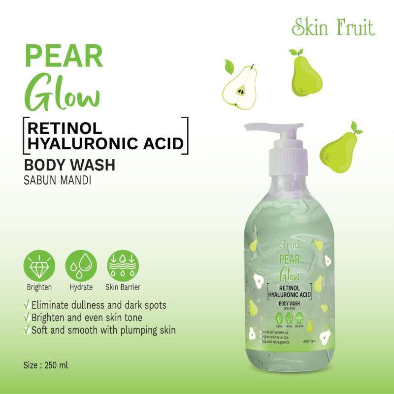 Jual SKIN FRUIT BODY WASH PEAR GLOW (RETINOL HYALURONIC ACID) 300 ML