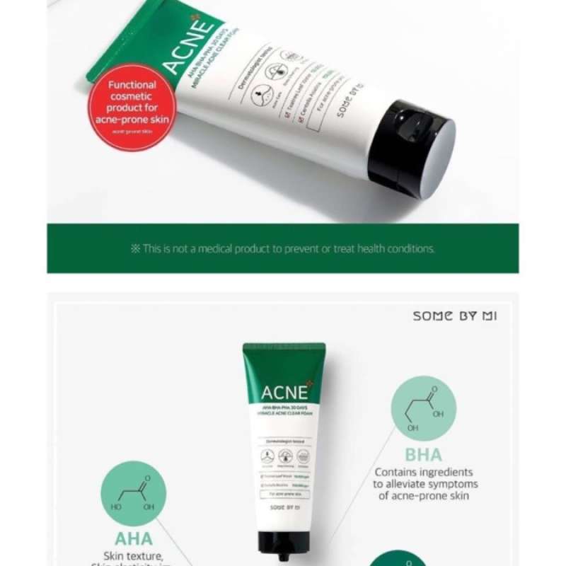 Jual somebymi acne clear foam Facial wash miracle toner aha bha pha di