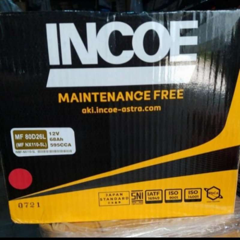 Jual Aki Kering/ Incoe MF 80D26L/ Nx110-5L Aki Pajero Fortuner Innova