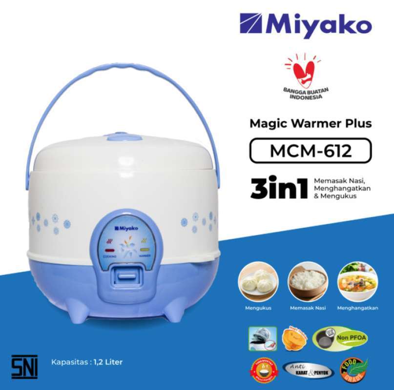 Promo Rice Cooker 3 in 1 MIYAKO MCM 612 kapasitas 1,2 Liter Diskon 39 di Seller Mistcont