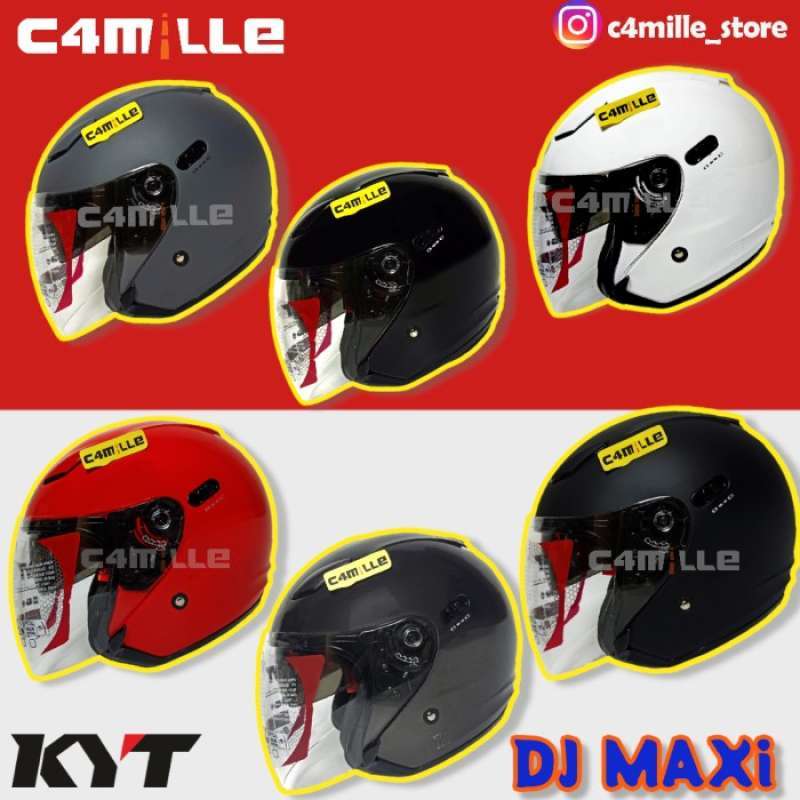 Promo HELM KYT DJ MAXI SOLID FIRE RED DOUBLE VISOR HALF FACE di Seller