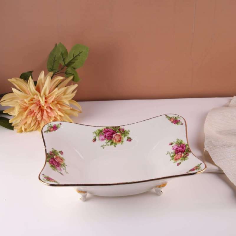 Promo fruit bowl garden rose capodimonte/ tempat buah keramik