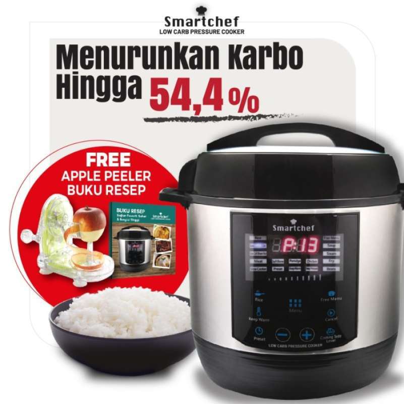 Promo SMART CHEF low carbo Rice cooker pressure cooker rendah gula