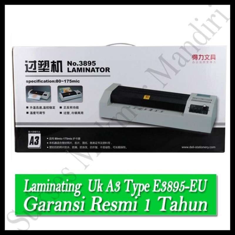 Jual Deli Laminator Mesin Laminating Kertas Ukuran A3 E3895Eu Original