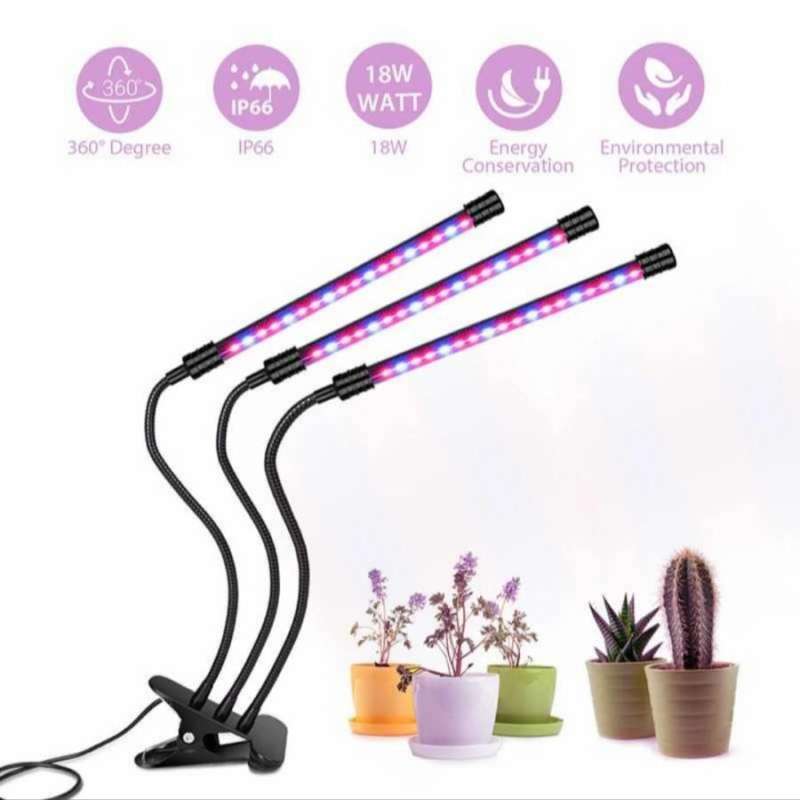 Jual Lampu Uv Led Hidroponik Tanaman Growlight Fitolamp Timer 3 Kepala ...