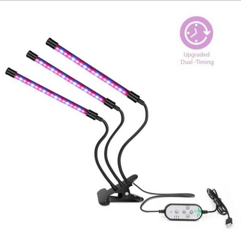 Jual Lampu Uv Led Hidroponik Tanaman Growlight Fitolamp Timer 3 Kepala ...