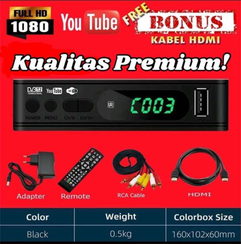 Jual Set Top Box DVBT2 Analog To Digital STB DVB T2 Murah Berkualitas