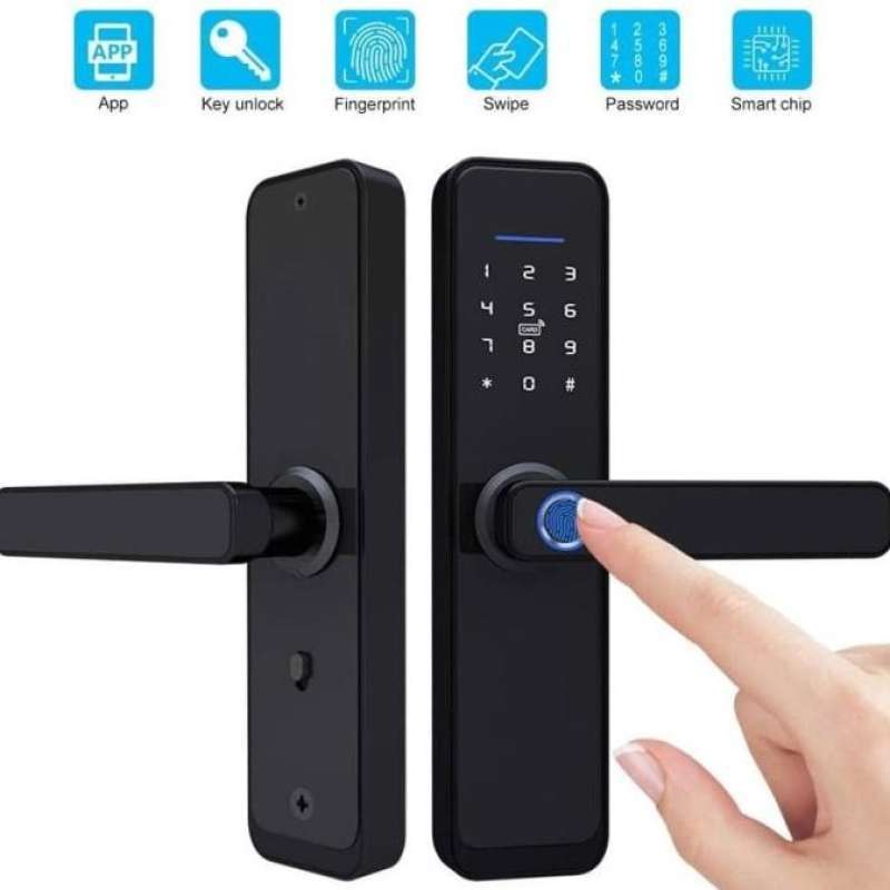 Jual X2 Smart Door Lock Fingerprint Wifi Handle Pintu Sidik Jari Tuya
