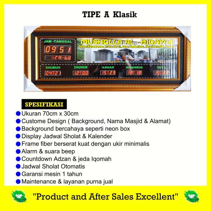 Promo Jadwal Sholat Digital Jam Masjid Digital Tipe A Klasik Ukuran