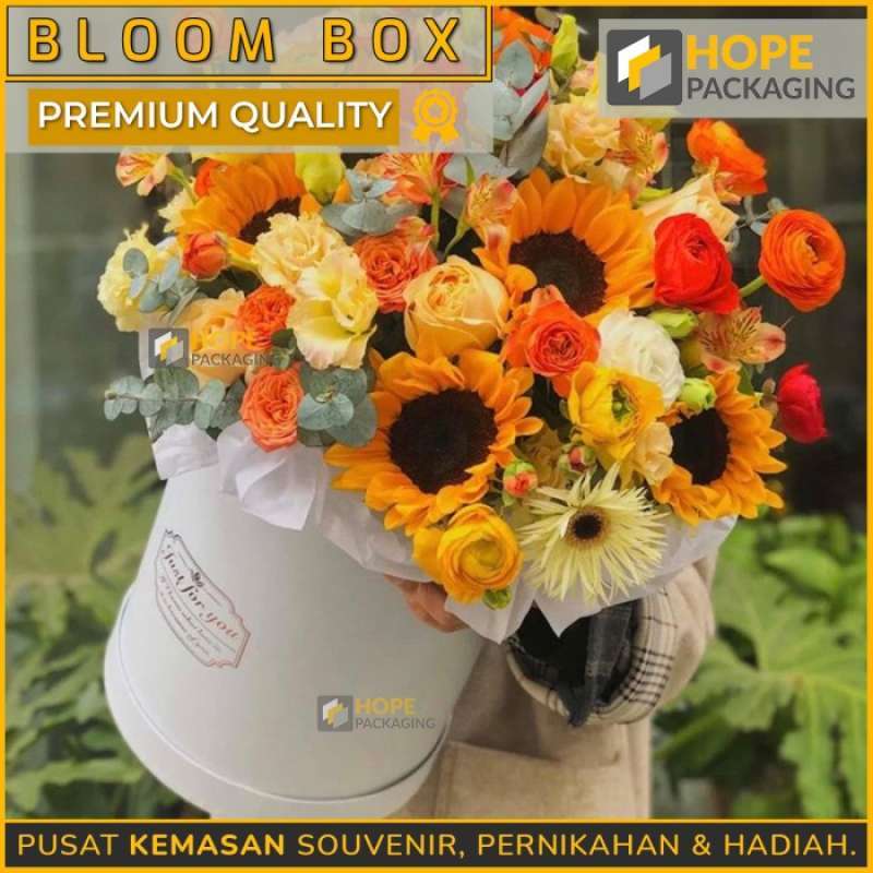Promo Bloom Box Bulat 25X25/ Box Bunga Vase Kotak Bunga/ Flower Box Blooming Diskon 11 di