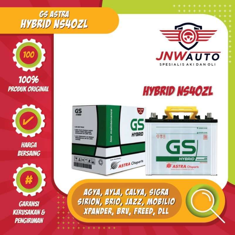 Promo GS ASTRA Hybrid NS40ZL Aki Mobil Corolla Altis, Hilux, Sirion