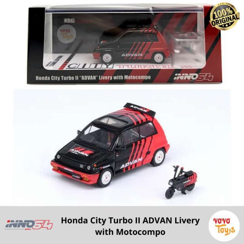 Jual Inno 1/64 Honda City Turbo II ADVAN Livery with Motocompo Inno64 ...