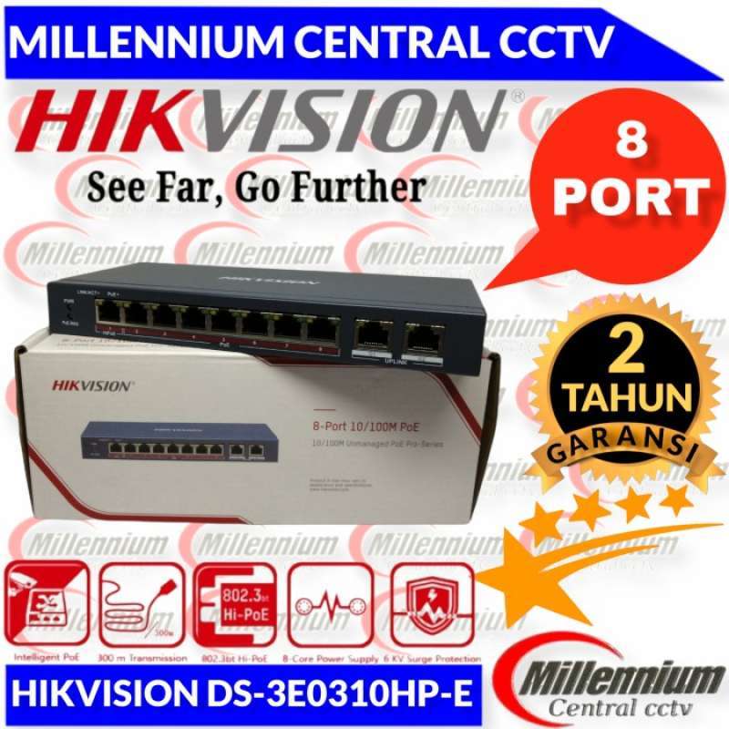 Switch Di Rete Hikvision DS-3E0310HP-E - 10 Porte PoE, Non Gestito, Per Sistemi Di Sicurezza - Foto 2