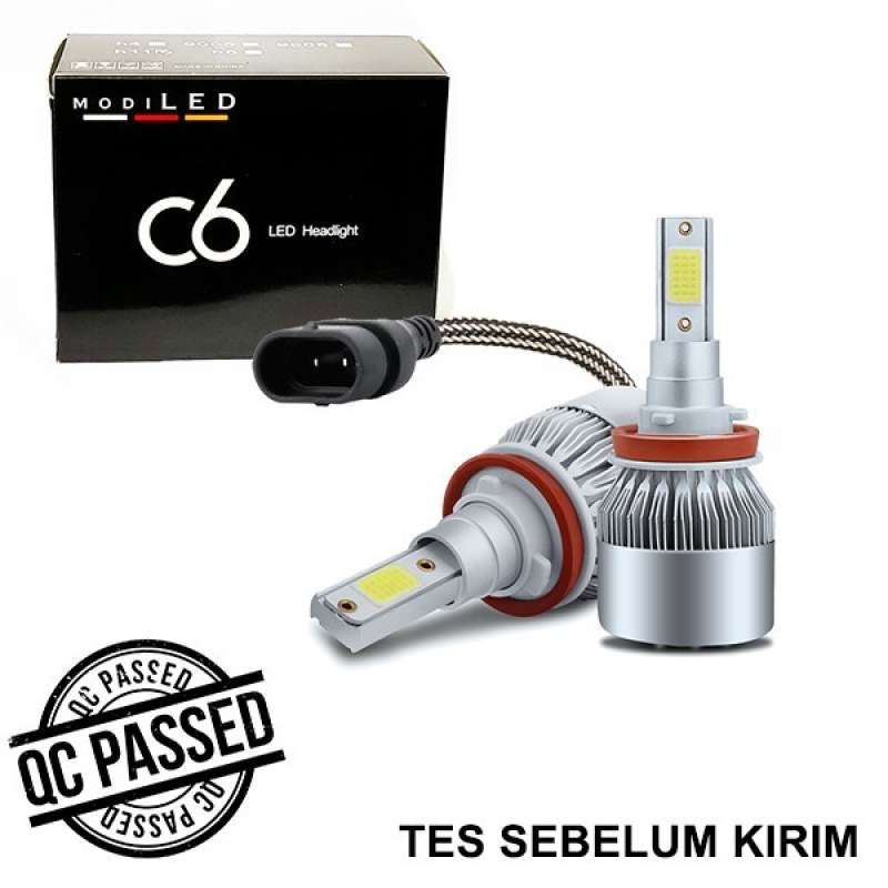 Promo LC LAMPU LED C6 SOCKET H11 SANGAT TERANG ISI 2PC DENGAN KIPAS