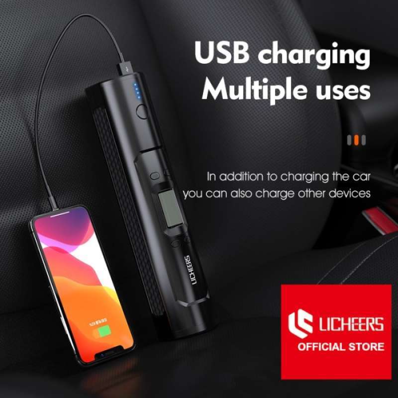 Promo Licheers LC384 Power Bank With Tire Air Pump Cordless Portable Mini Diskon 33 di Seller