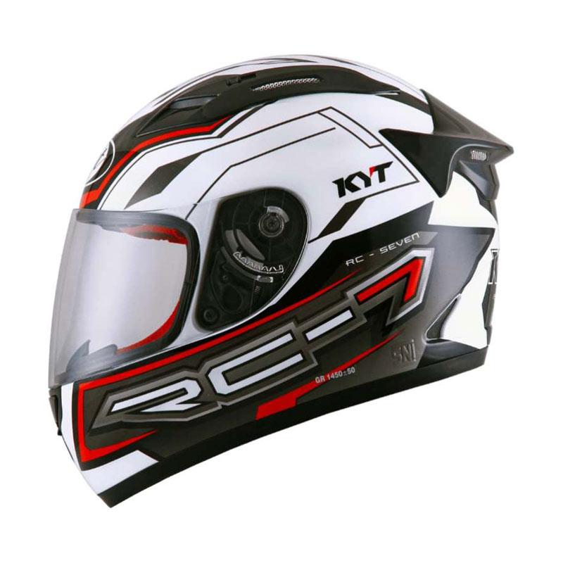 Jual KYT RC7 Motif Seri 14 Helm Full Face Black White Red L di Seller