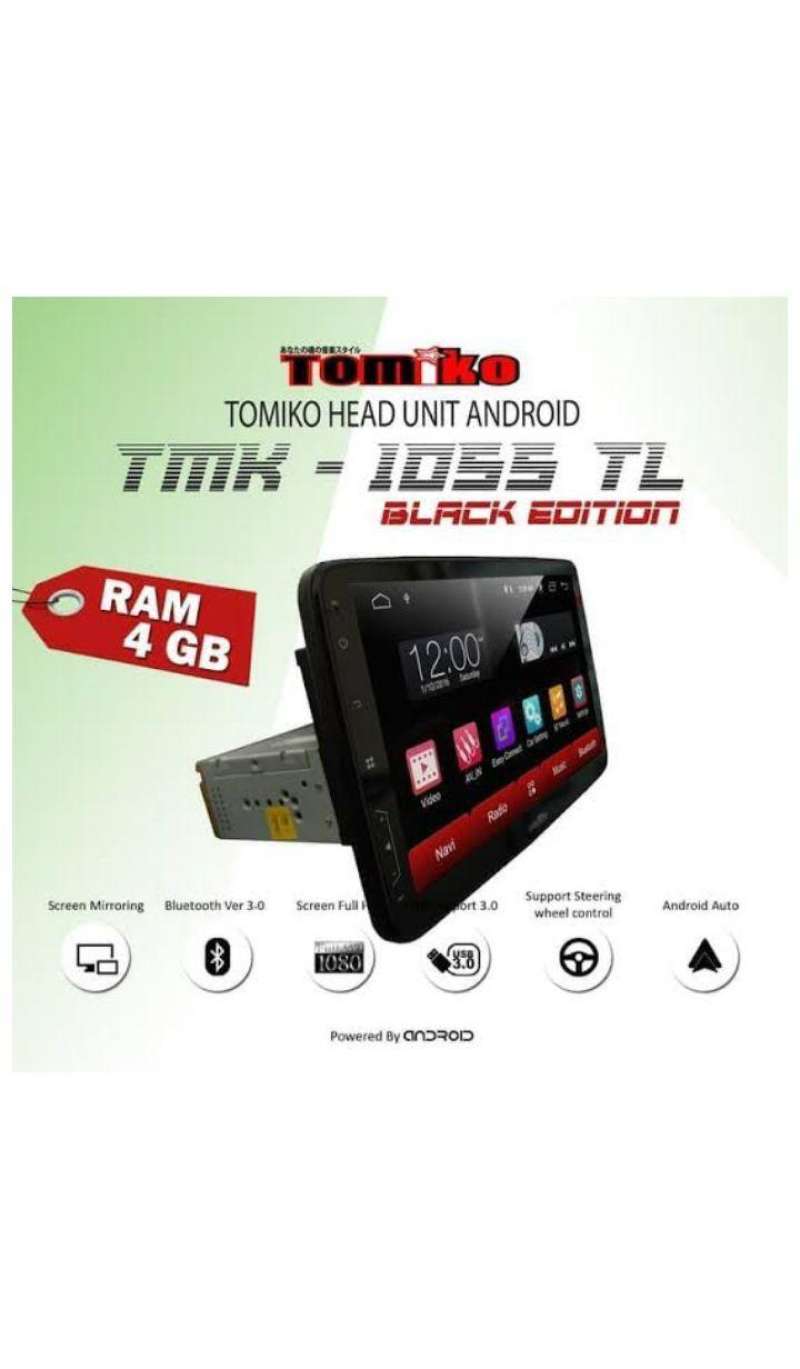 Jual Paket Head Unit Android Tomiko 1055 TL Ram 4 Free