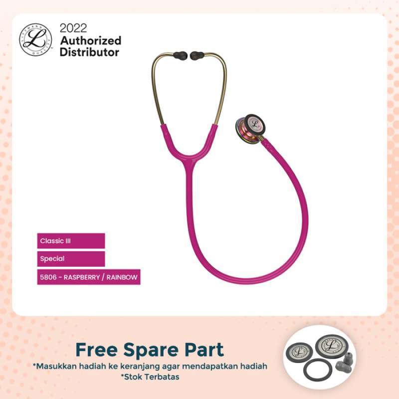Promo 3M Littmann Classic III Stethoscope RASPBERRY / RAINBOW 5806