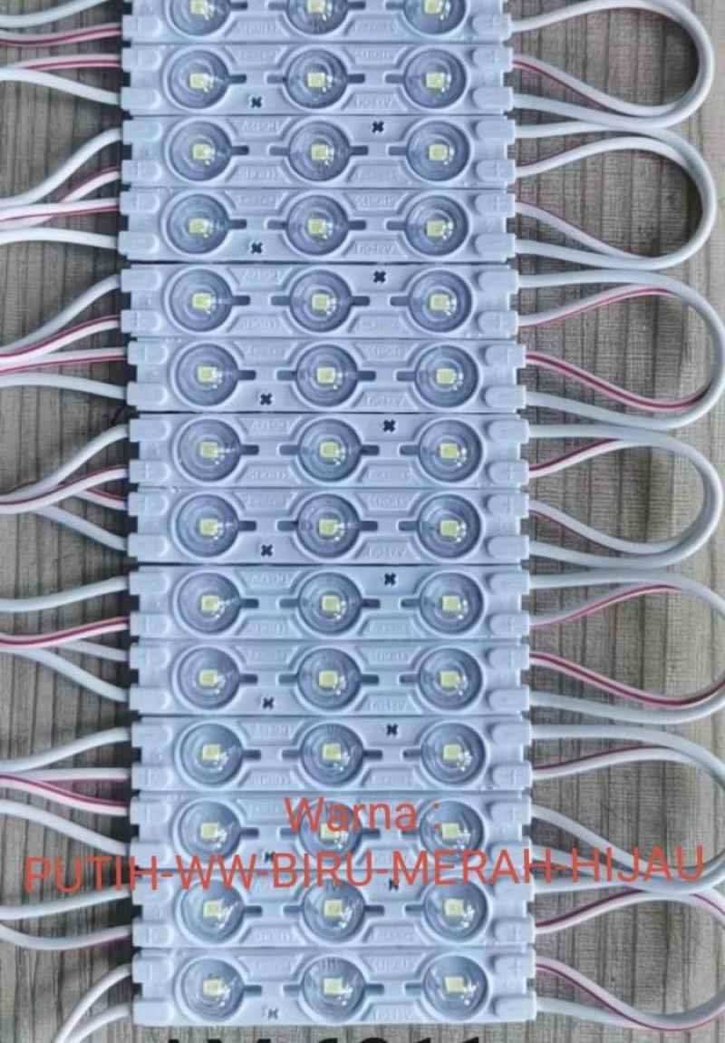 Jual lampu led modul 3 mata samsung 12 volt 12v 200 pcs led modul warna
