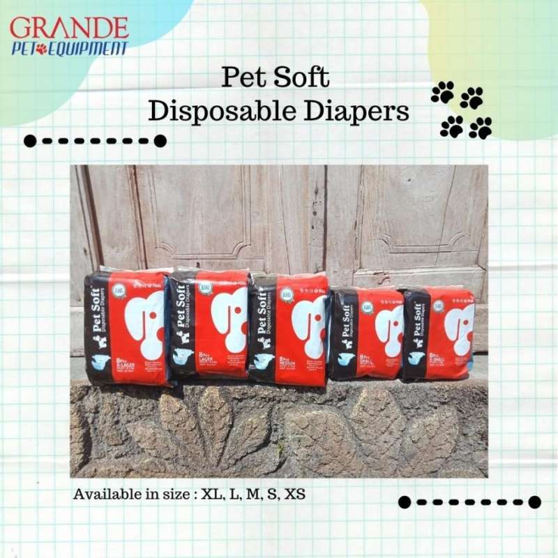 Jual PET SOFT DIAPERS / Pampers Anjing & Kucing (Ecer 1 popok) di