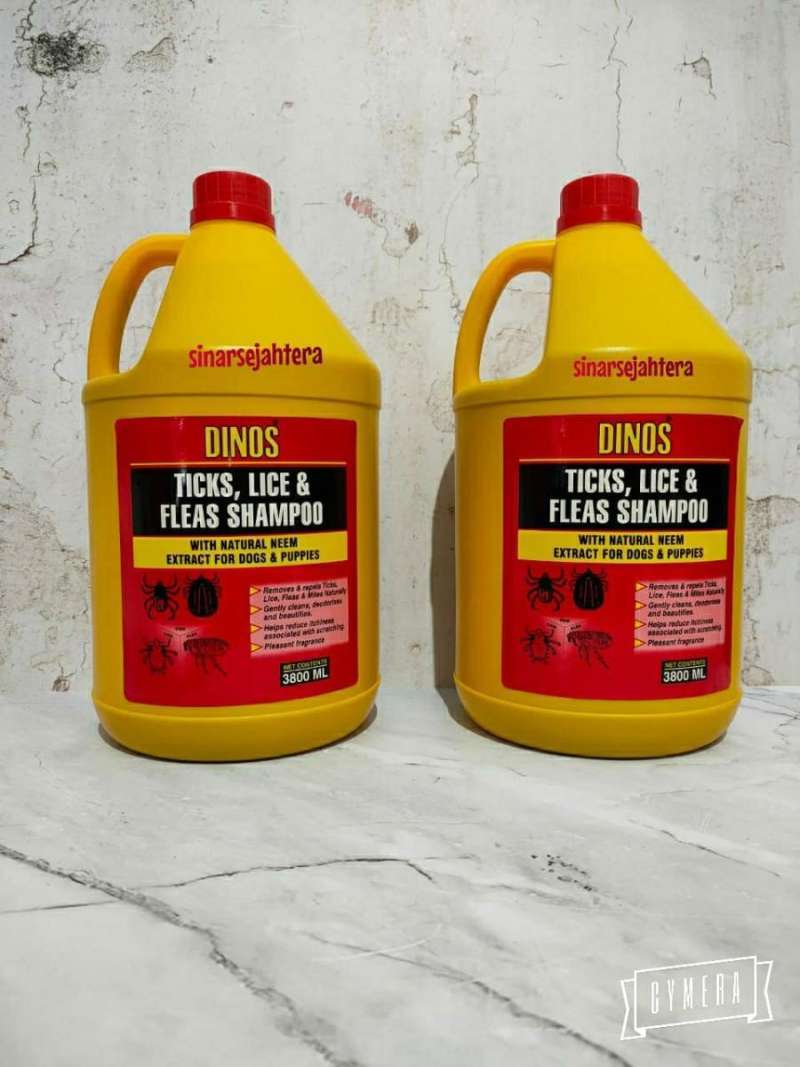 Jual Dinos Ticks Lice Fleas Shampoo Anjing 3800ml / Shampoo Kutu Gallon