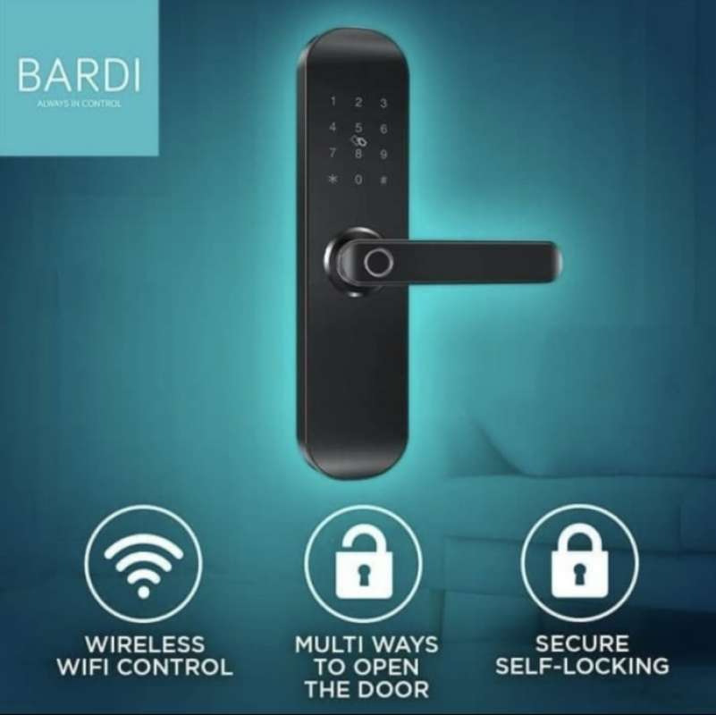 Promo BARDI SMART DOOR LOCK WIFI FINGER PRINT PIN RFID HANDLE PINTU