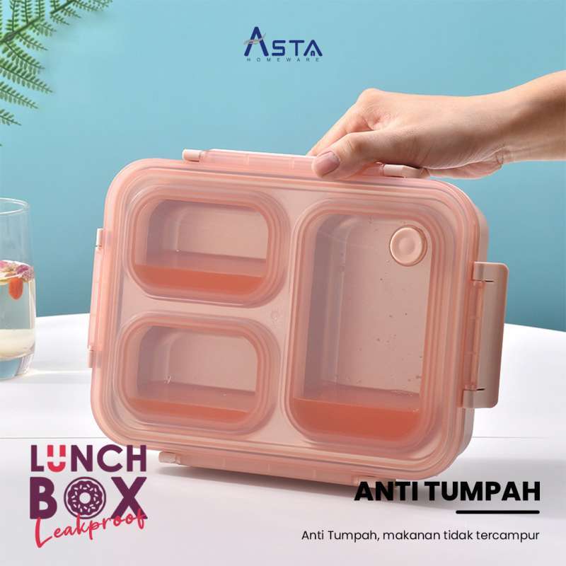Promo Asta Homeware Lunch Box Set Stainless Steel 304 Sekat 3 Kotak ...