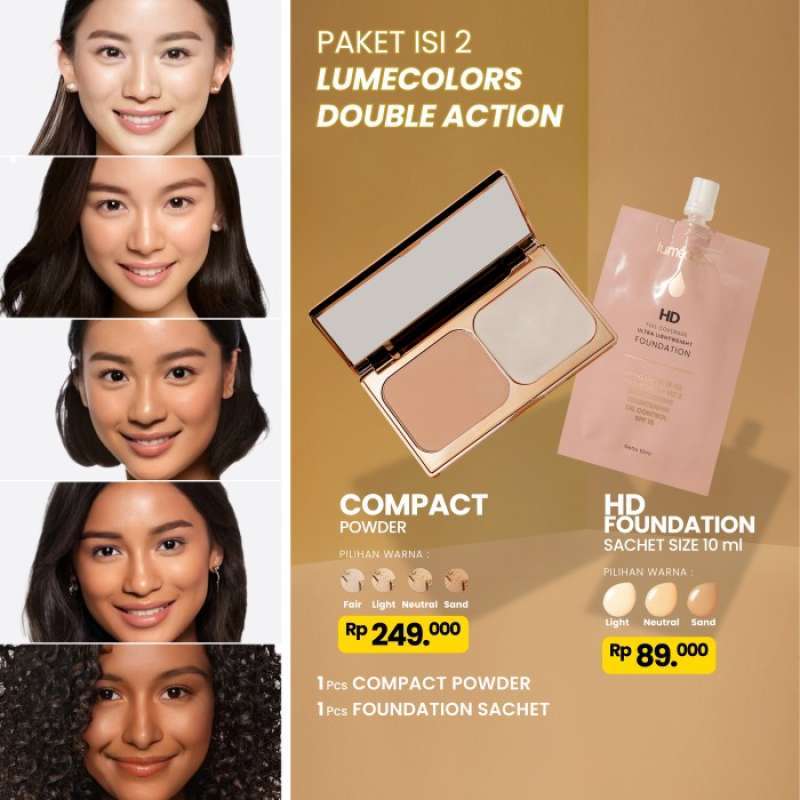 Jual DOUBLE ACTION COMPACT &FOUNDATION di Seller Million Beauty Care ...