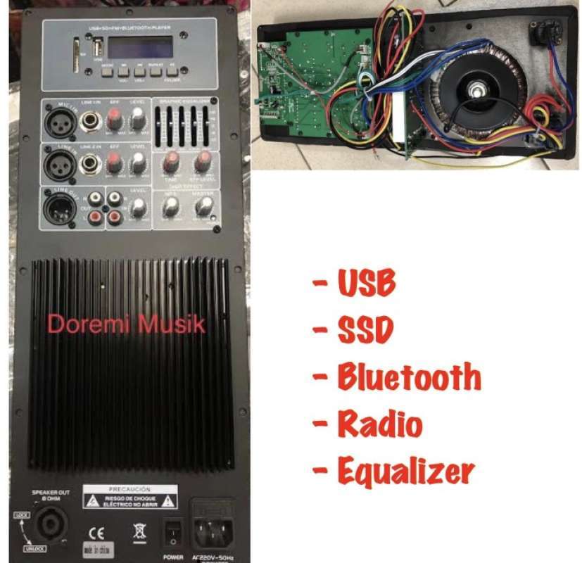 Jual power kit speaker aktif 2 way usb audio seven 800watt original di